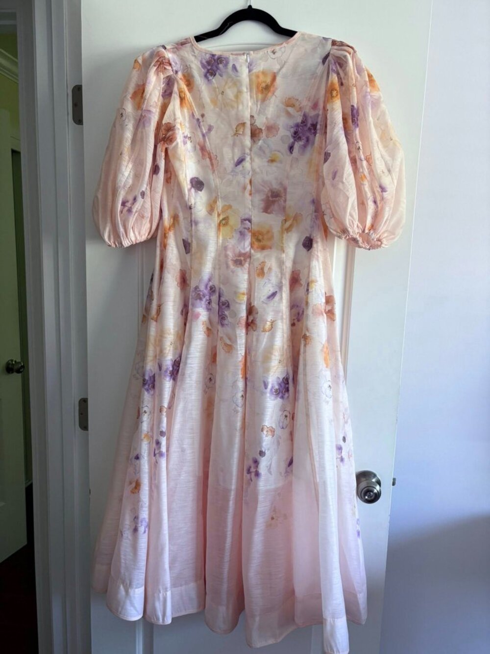 Summer Invite Apricot Floral Print Puff Sleeve Maxi Dress - Picture 4 of 8